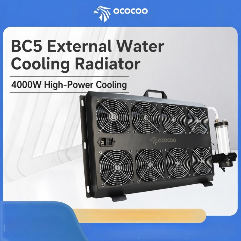External Radiator Water Cooling Kit - ชุดหม้อน้ำระบายความร้อนภายนอกแบบรวม OCOCOO สำหรับเครื่องขุด GPU กำลังสูง 4000W