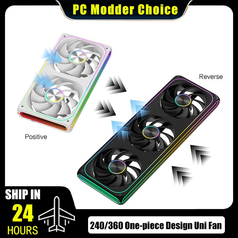 Chiller Water Cooling System Pc - ตู้พีซี 240/360 พร้อมพัดลมยูนิแฟนสำหรับระบบระบายความร้อนด้วยน้ำแบบ AIO, หม้อน้ำระบายความร้อนแบบชิ้นเดียว, ใบพัดหมุนไปข้างหน้า/ถอยหลัง