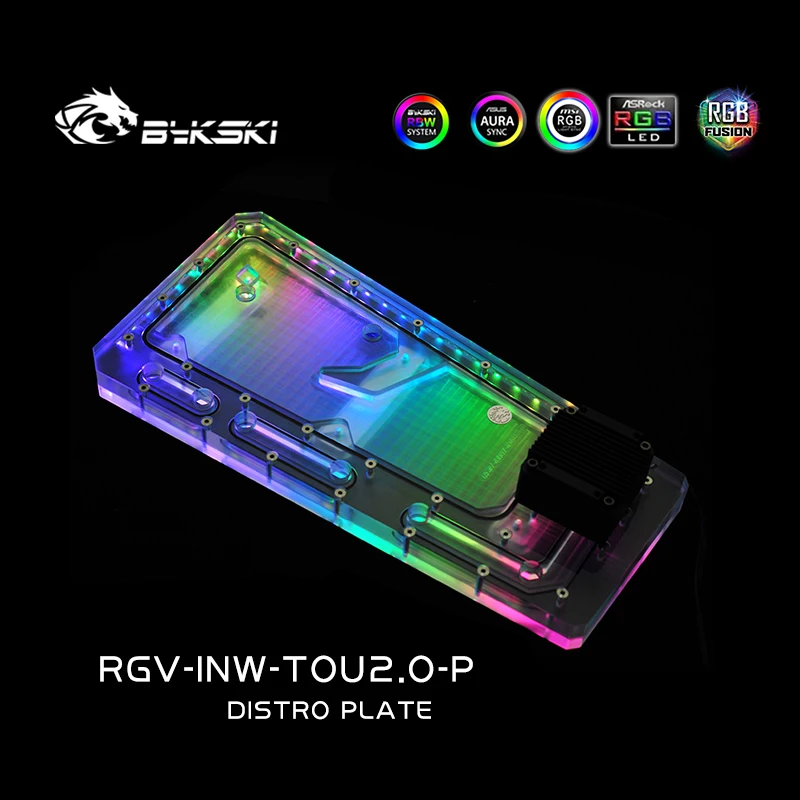 BYKSKI อะคริลิค Water Channel  - Distro Plate Ddc Pump Combo บทวิจารณ์และราคา
