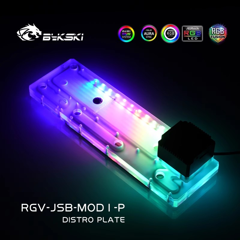 BYKSKI อะคริลิค Water Channel  - Distro Plate Ddc Pump Combo บทวิจารณ์และราคา